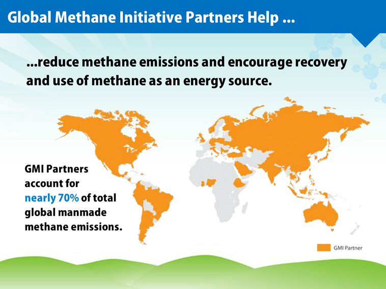 GMI Partners help reduce methane emissions and encourage recovery and use of methane as an energy source