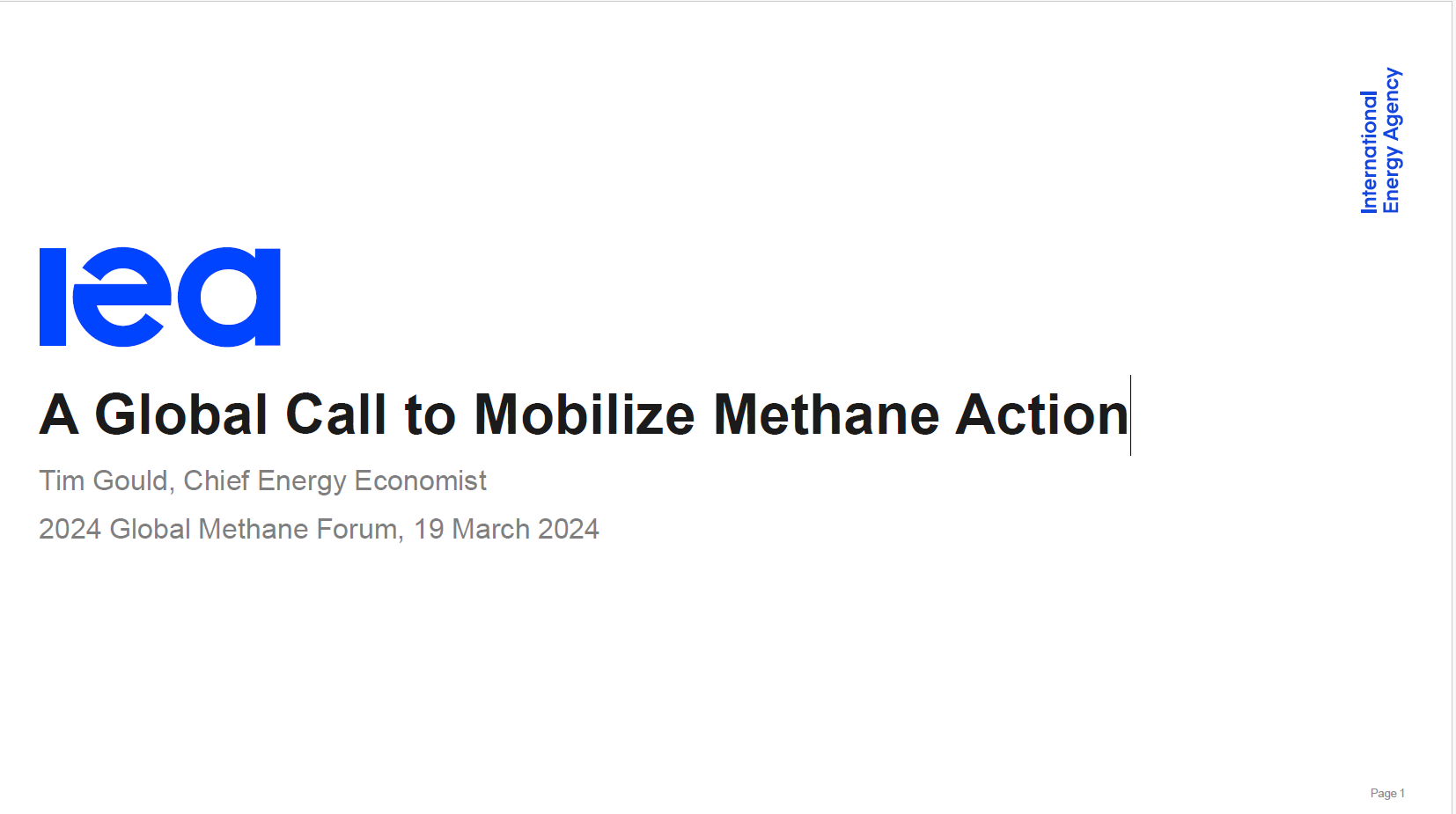 A Global Call to Mobilize Methane Action